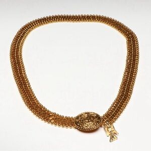CHANEL CC Rare Vintage Gold Angel Coin Medal  Belt / Necklace
